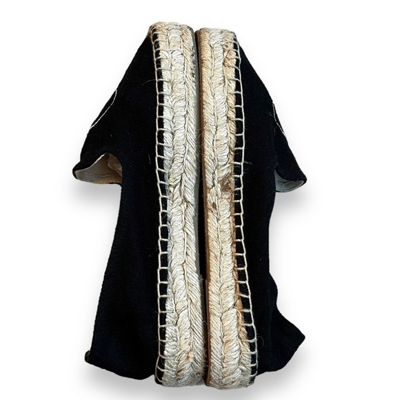 Soludos x Ashkahn Hi Hey espadrilles Black Canvas Flat Shoes summer size 7 - Picture 11 of 13